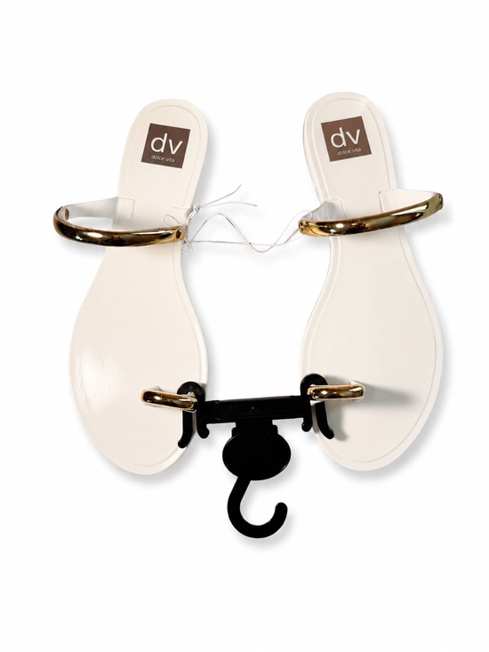 Dolce Vita Shoes - Dolce Vita White Sandal Slides with Gold Accent